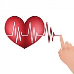 Vital Signs In The Heart With Drag Hand To Line Stock Photo