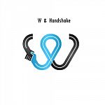 W- Letter Icon Abstract Logo Design  Template Stock Photo