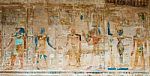 Wall Paintings In Temple Of Hatshepsut In Egypt Stock Photo