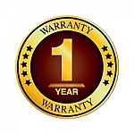 Warranty Design. 1 Year Warranty Design Isolated On White Background Stock Photo
