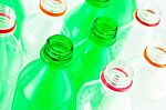 Water Bottles Background Stock Photo