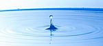 Water Drop Falling Into Water Making A Perfect Droplet Splash Stock Photo
