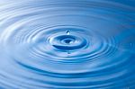Water Drop Impact With Water Surface, Causing Rings On The Surface Stock Photo