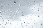 Water Drops In Rain On Wind Stock Photo