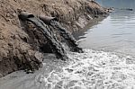 Water Pollution In River Stock Photo