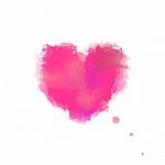 Watercolor Drawing Heart Stock Photo