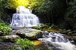 Waterfall In Deep Forest Rainy Season,mun Daeng Waterfall At Phu Stock Photo