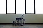 Wheel Chair In Hospital Stock Photo