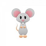 White Mouse, Rat Is Cute Cartoon Illustration Stock Photo