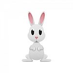 White Rabbit Easter Is Cute Cartoon Design Of Paper Cut Stock Photo