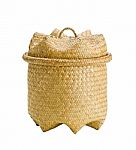 Wicker Bamboo Basket Stock Photo