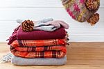Winter Fashion Clothing Background Stock Photo