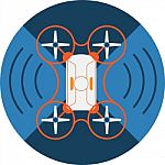 Wireless Quadcopter Drone Icon Stock Photo