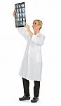 Woman Doctor Holding X.rays Stock Photo