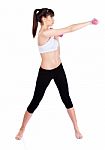 Woman Doing Fitness Exercises Stock Photo