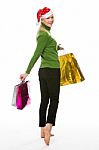 Woman Doing Shopping For Christmas Stock Photo