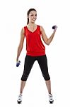 Woman Exercising With Weights Stock Photo