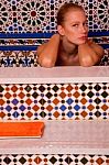 Woman In Bathtub Stock Photo