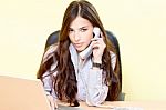 Woman In Office Stock Photo