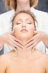 Woman On Head Massage Stock Photo
