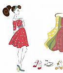 Woman On Shopping Stock Photo