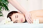 Woman On Shoulder Massage Stock Photo
