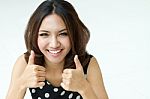 Woman Showing Thumbs Up Stock Photo