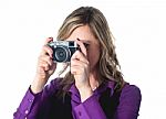 Woman Taking Photo Stock Photo
