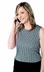 Woman Talking On Mobile Phone Stock Photo
