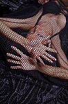 Woman Trapped In Black Fishnet Stock Photo