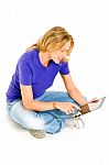 Woman Using Digital Tablet Stock Photo
