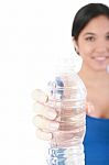 Woman With Bottle Stock Photo
