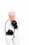 Woman With Boxing Gloves Stock Photo