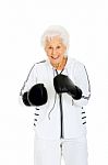 Woman With Boxing Gloves Stock Photo