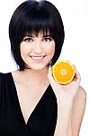 Woman With Fruit Stock Photo