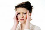 Woman With Headache Stock Photo