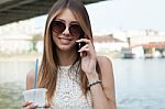 Woman With Smart Phone Stock Photo