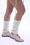 Women Legs And Jump Rope Stock Photo