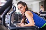 Women Running On Treadmill Stock Photo