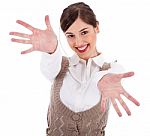 Women Showing Her Hands Stock Photo