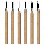 Wood Carving Knife Set Isolated On White Background. Object Tool Design For Carving Stock Photo