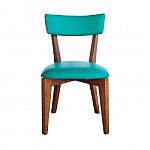 Wood Chair Green Leather Isolated With Path Stock Photo