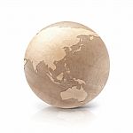 Wood Globe 3d Illustration Asia Map Stock Photo