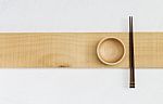 Wooden Bowl And Wooden Chopstick Stock Photo