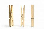Wooden Clothes Pins Stock Photo
