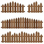 Wooden Fence. Wooden Fence Isolated On Background. Brown Wooden Fence Stock Photo