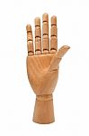 Wooden Hand Isolated On A White Background Stock Photo