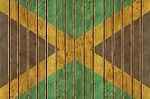 Wooden Jamaican Flag Stock Photo