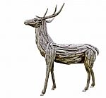 Wooden Male Deer Stock Photo