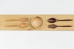 Wooden Spoon And Wooden Bowl Stock Photo